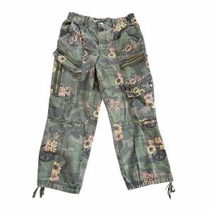 Free People Camo Floral Cargo Pants